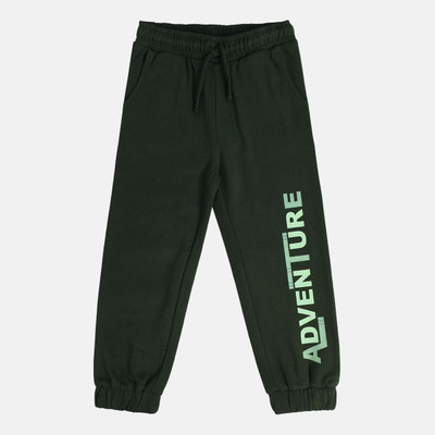 MINI KLUB Track Pant For Boys(Dark Green, Pack of 1)