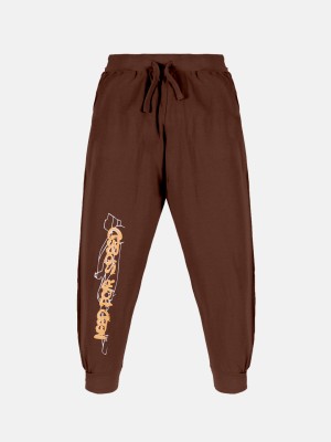 KiddoPanti Track Pant For Boys(Brown, Pack of 1)