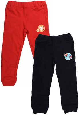 YK Marvel Track Pant For Boys(Red, Black, Pack of 2)