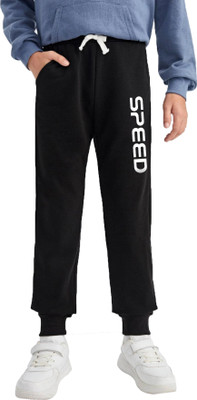 Totily Track Pant For Boys(Black, Pack of 1)