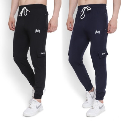 mank D Self Design Men Black Track Pants