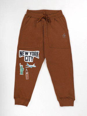 KiddoPanti Track Pant For Boys(Brown, Pack of 1)