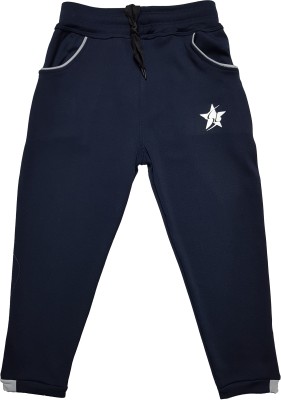 Star Lath Track Pant For Boys(Blue, Pack of 1)