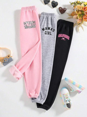 HouseOfCommon Track Pant For Girls(Pink, Pack of 3)