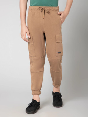 Alan Jones Track Pant For Boys(Brown, Pack of 1)