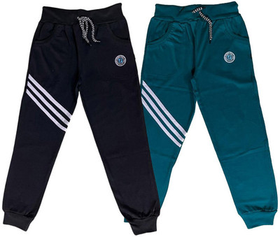 adibaba Track Pant For Boys & Girls(Black, Green, Pack of 2)