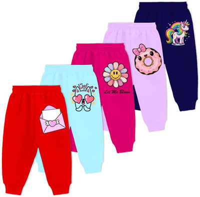 MINI MYN Track Pant For Baby Girls(Pink, Pack of 5)