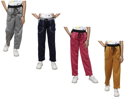 IndiWeaves Track Pant For Girls(Multicolor, Pack of 4)