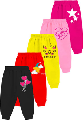 MINI MYN Track Pant For Girls(Multicolor, Pack of 5)