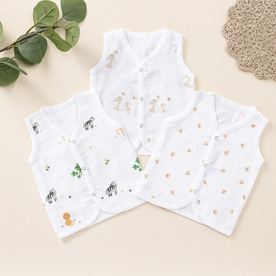 KiddieKisses Vest For Baby Boys & Baby Girls Pure Cotton, Muslin(White, Pack of 3)