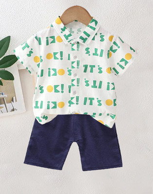 DANGAR Baby Boys & Baby Girls Casual Shirt Shorts(White)