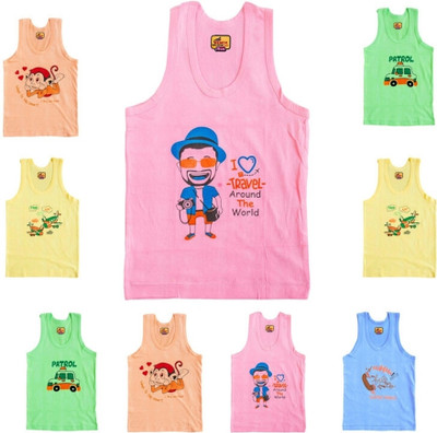Renox Vest For Boys Pure Cotton(Multicolor, Pack of 9)