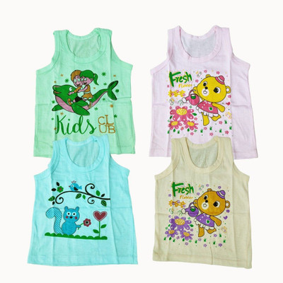 Chinmay Kids Vest For Baby Boys & Baby Girls Cotton(Multicolor, Pack of 4)