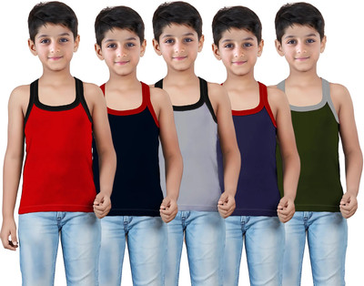 HAP Vest For Boys Cotton Blend(Multicolor, Pack of 5)