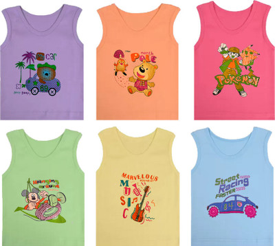 NTA Vest For Boys Pure Cotton(Multicolor, Pack of 6)