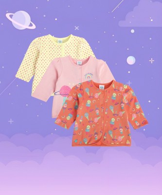 MINI KLUB Vest For Baby Girls Cotton(Multicolor, Pack of 3)