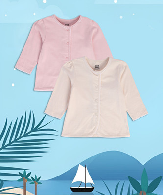 MINI KLUB Vest For Baby Girls Cotton(Pink, Pack of 2)