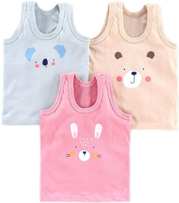 TWINKLE CRAFT Vest For Baby Boys & Baby Girls Pure Cotton(Multicolor, Pack of 3)