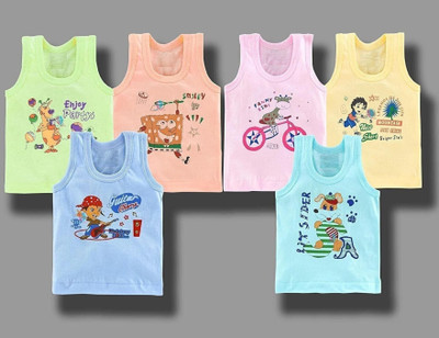 PK Collection Vest For Boys & Girls Pure Cotton(Multicolor, Pack of 6)