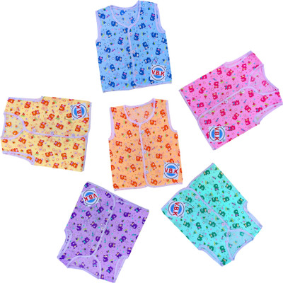 V.B.K Vest For Baby Boys & Baby Girls Cotton(Multicolor, Pack of 6)
