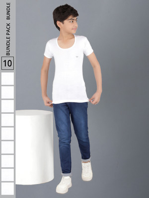 Dollar Vest For Boys Cotton(White, Pack of 10)