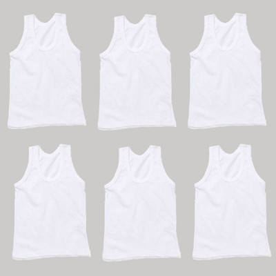 Everkid Vest For Baby Boys Cotton(White, Pack of 6)