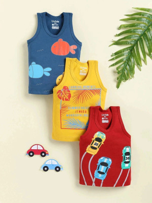 Unfab Vest For Baby Boys Cotton(Multicolor, Pack of 3)
