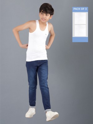 Dollar Vest For Boys Cotton(White, Pack of 3)