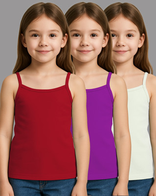 Cup's-In Camisole For Baby Girls(Multicolor, Pack of 3)