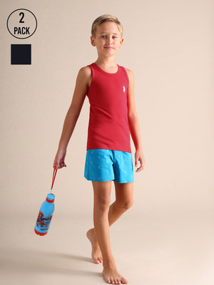 U.S. POLO ASSN. Vest For Boys Pure Cotton(Red, Pack of 2)