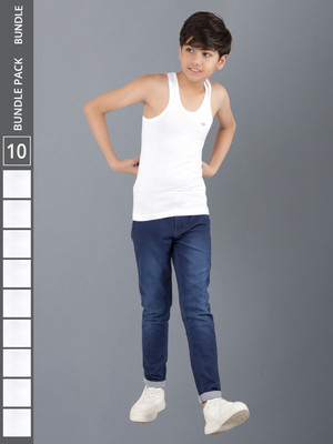 Dollar Vest For Boys Cotton(White, Pack of 10)
