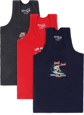 Dyca Vest For Boys Pure Cotton(Multicolor, Pack of 3)