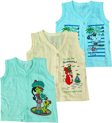Chinmay Kids Vest For Baby Boys & Baby Girls Cotton(Multicolor, Pack of 3)