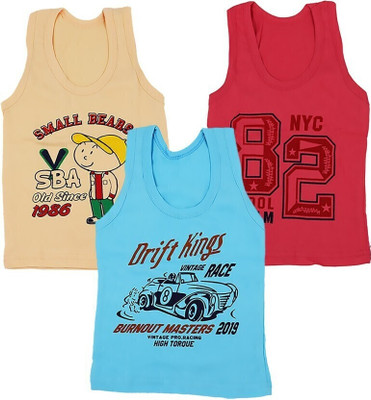 HouseOfCommon Vest For Baby Boys & Baby Girls Cotton(Multicolor, Pack of 3)