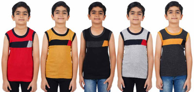 METRO STITCH Vest For Boys Cotton(Multicolor, Pack of 5)