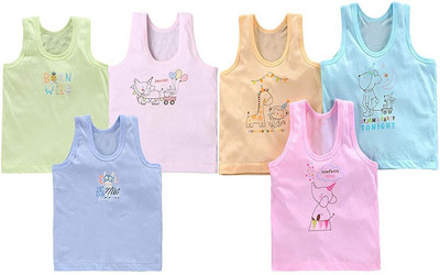 GSXMMOL Vest For Baby Boys & Baby Girls Pure Cotton(Multicolor, Pack of 6)