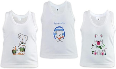 Parveen Enterprises Vest For Baby Boys & Baby Girls Cotton(White, Pack of 3)