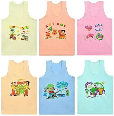 TWINKLE CRAFT Vest For Boys & Girls Pure Cotton(Multicolor, Pack of 6)