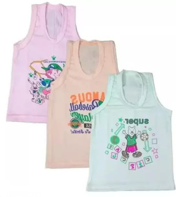 Cavendres Vest For Baby Boys & Baby Girls Pure Cotton(Multicolor, Pack of 3)