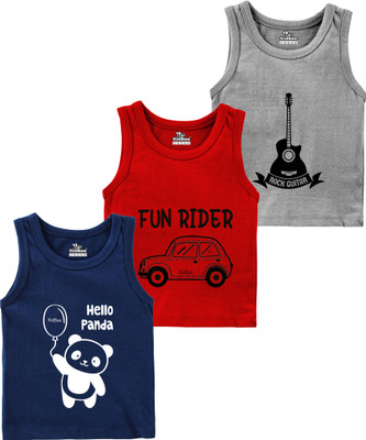 KidBee Vest For Baby Boys & Baby Girls Cotton(Multicolor, Pack of 3)