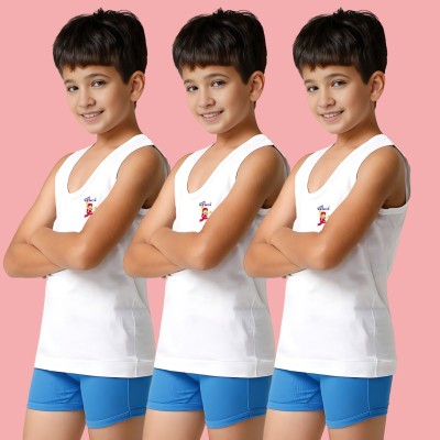 Renox Vest For Boys Cotton(White, Pack of 3)