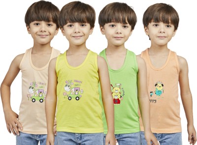 Onestar Vest For Boys & Girls Cotton Blend(Yellow, Pack of 4)