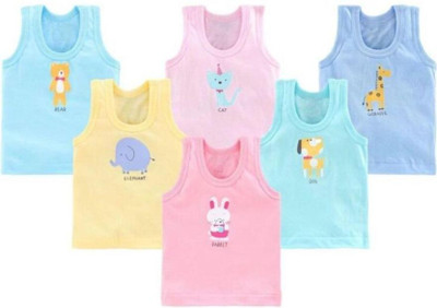 QOC Vest For Boys & Girls Pure Cotton(Multicolor, Pack of 6)
