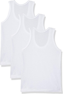 JUKONO Vest For Boys Cotton(White, Pack of 3)