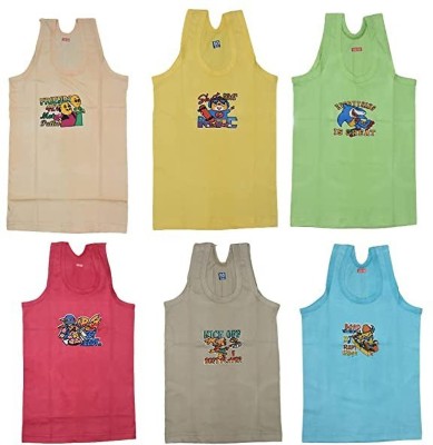 KUSHI LIFESTYLE Vest For Baby Boys & Baby Girls Cotton(Multicolor, Pack of 6)