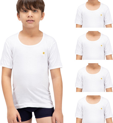 AMUL COMFY Vest For Baby Boys Pure Cotton(White, Pack of 5)