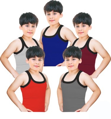 BOTHRA Vest For Boys Pure Cotton(Multicolor, Pack of 5)