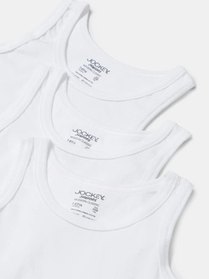 JOCKEY Vest For Boys Pure Cotton(White, Pack of 3)