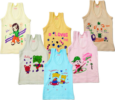 MADMAN Vest For Boys Cotton Blend(Multicolor, Pack of 5)