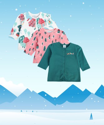 MINI KLUB Vest For Baby Girls Cotton(Multicolor, Pack of 3)